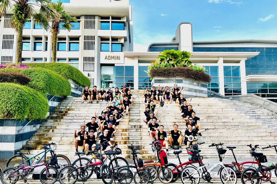 The cycling interest group is one of the 22 employee-initiated groups within Singapore Polytechnic. PHOTO: DR TAN TUAN LIN