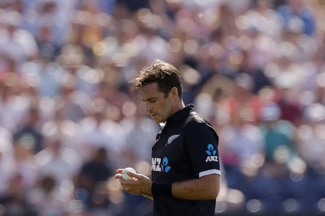 Cricket - One Day International - England v New Zealand - Sophia Gardens, Cardiff, Wales, Britain - September 8, 2023 New Zealand's Tim Southee Action Images via Reuters/Andrew Couldridge/ File photo