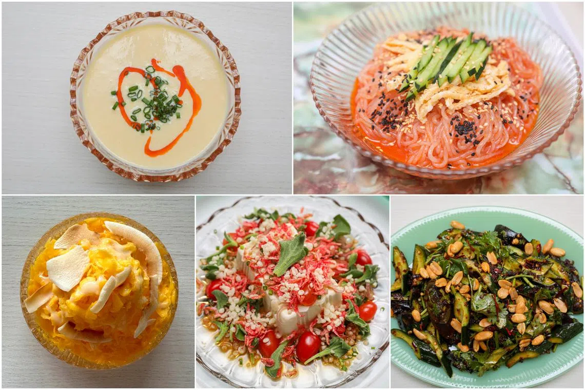 Five easy no-cook or almost no-cook recipes for hot weather.