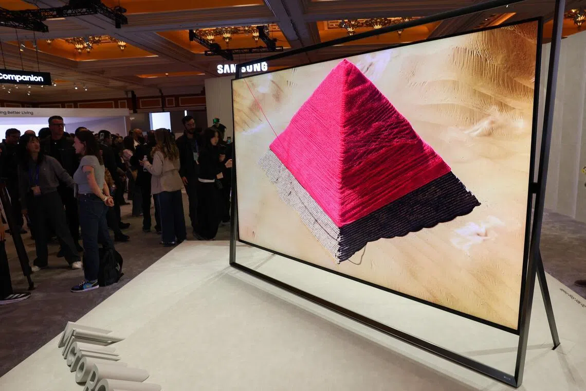 Samsung's newest 130-inch Micro RGB TV, after it was unveiled during the company's keynote session at CES2026 on Jan 4.