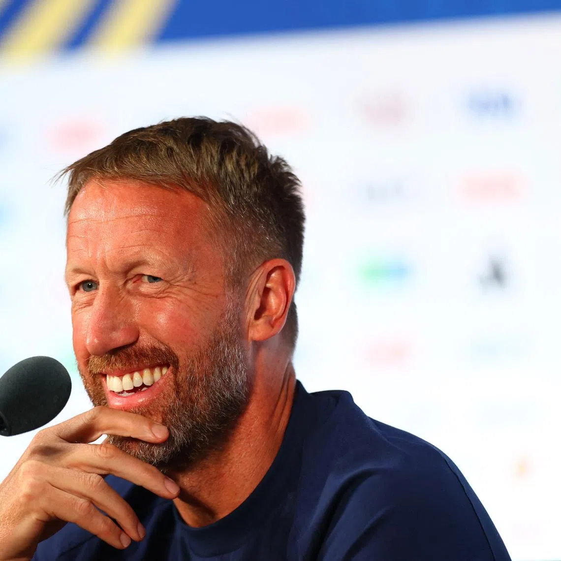Soccer Football - FIFA World Cup 2026 - Sweden Press Conference - Dallas Stadium, Arlington, Texas, U.S. - June 24, 2026 Sweden coach Graham Potter during the press conference REUTERS/Hannah Mckay