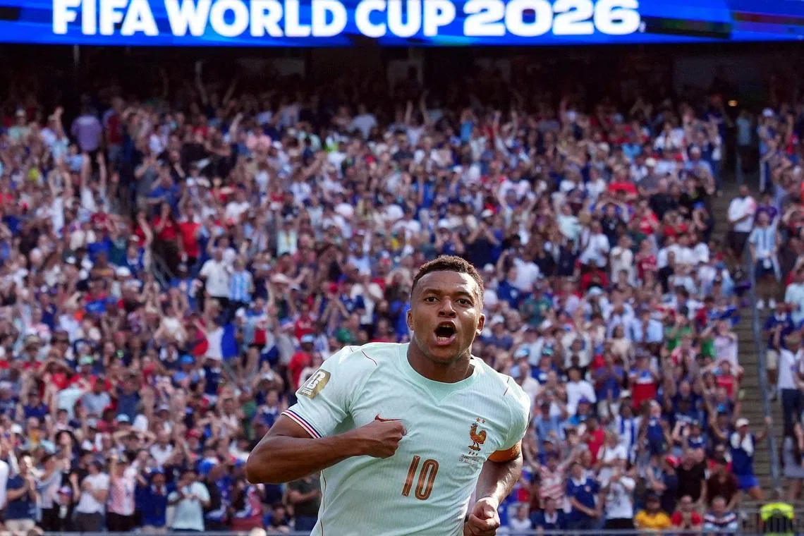Soccer Football - FIFA World Cup 2026 - Quarter Final - France v Morocco - Boston Stadium, Foxborough, Massachusetts, U.S. - July 9, 2026 France's Kylian Mbappe celebrates scoring their first goal IMAGN IMAGES via Reuters/David Butler Ii