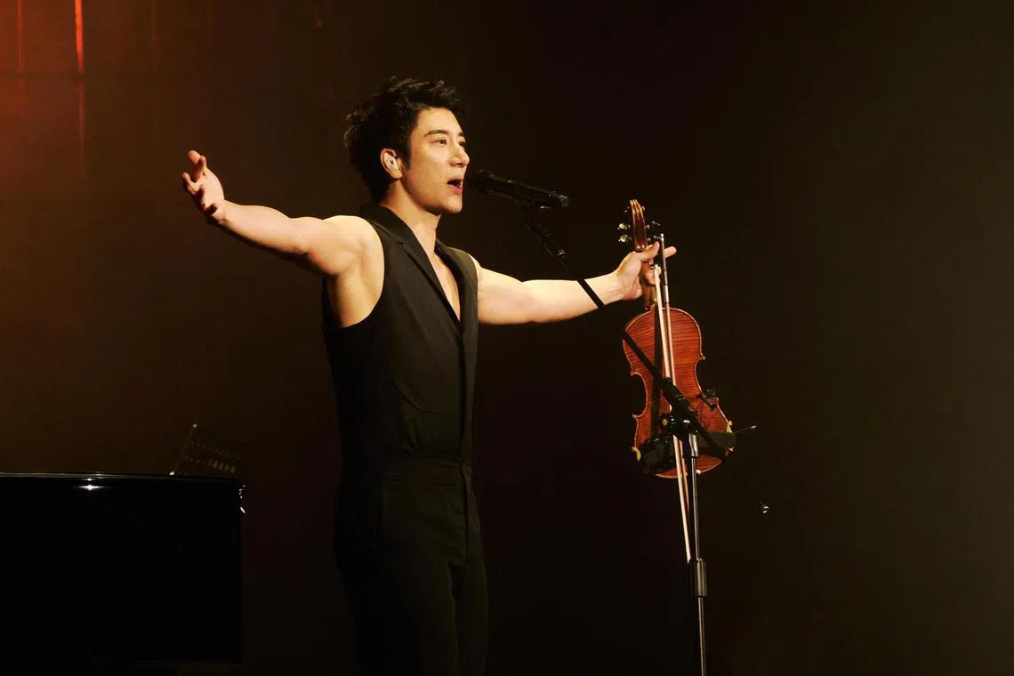 Wang Leehom performing at a concert at the Taipei Arena on Sept 9, 2023.
