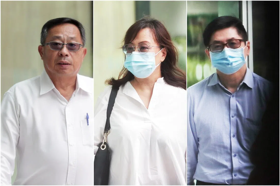 Shae Toh Hock (left), Shae Hung Yee (centre) and her husband Siew Boon Liong.