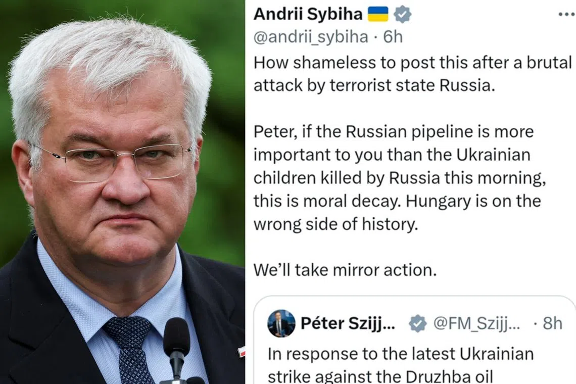 Ukrainian Foreign Minister Andrii Sybiha criticised his Hungarian counterpart on X.