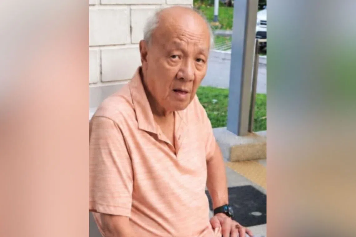 Lee Chin Huat was last seen near Block 467 Hougang Avenue 8 on Sept 4 at about 8am.