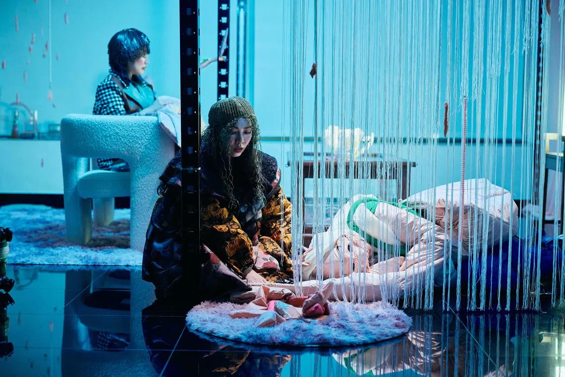 The Lover (Myra Loke) and the Woman (Ellison Tan Yuyung) live with a Wild Animal (Xavier O’Shannessy) that forces their dynamics and desires to change.