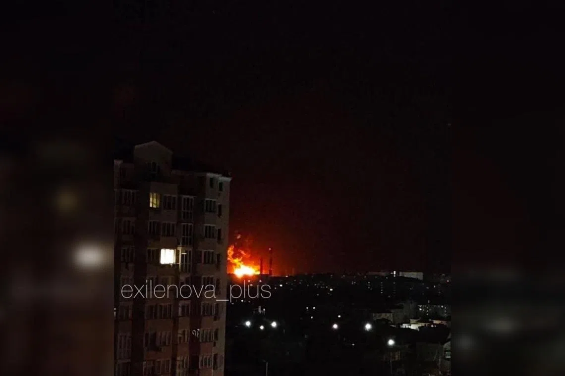 Ukraine says it hit three Russian warships in Crimea with drones