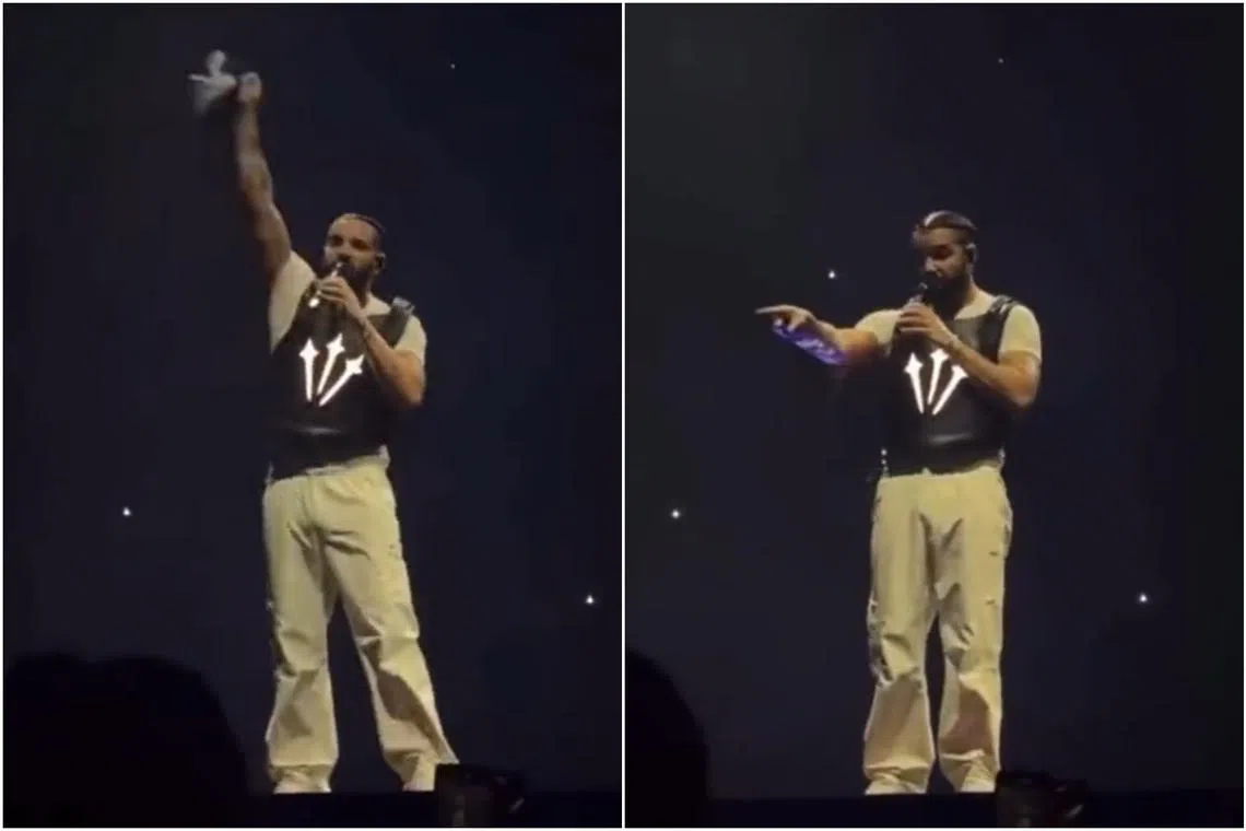 The object thrown was Drake’s new poetry book, Titles Ruin Everything: A Stream Of Consciousness.