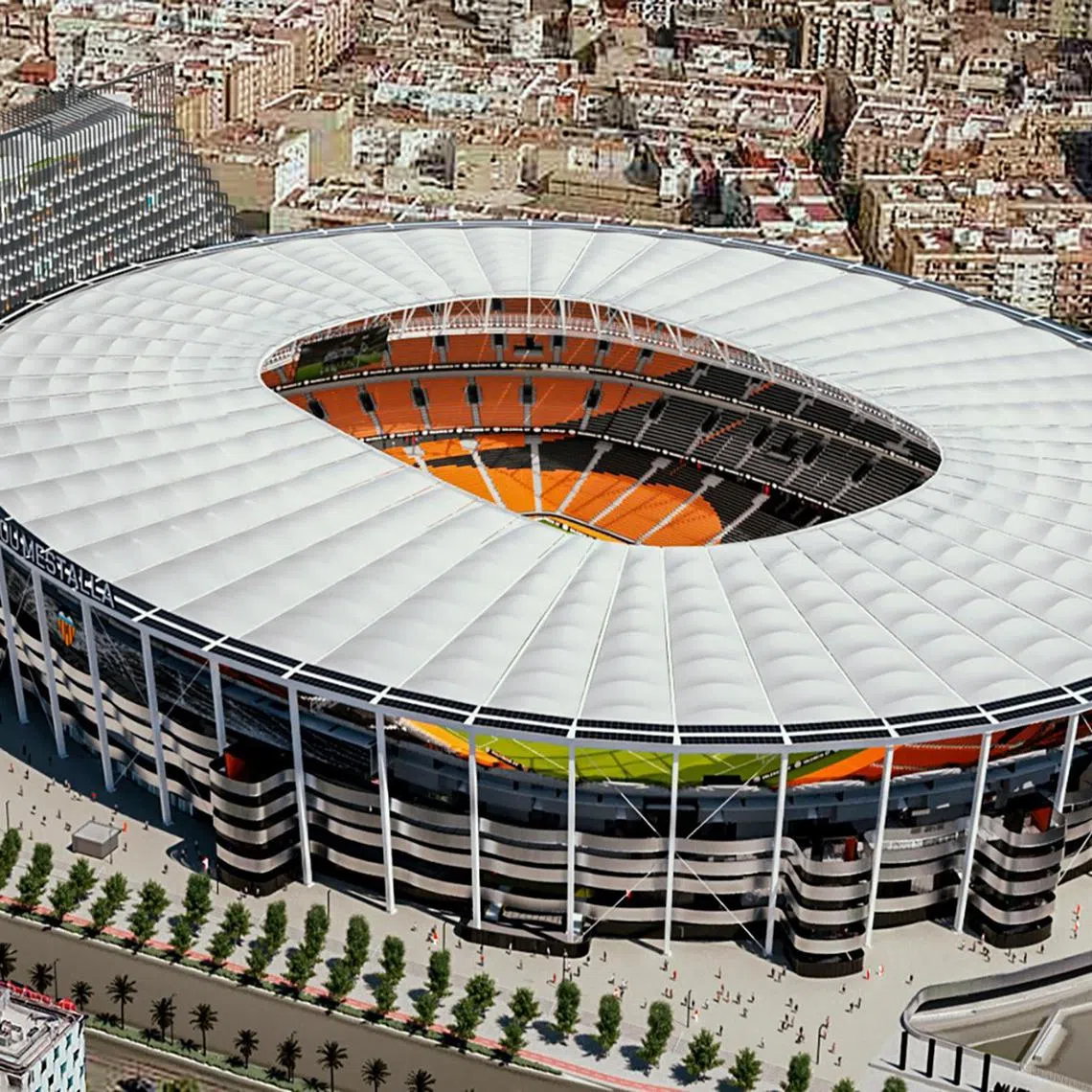 dlsoc25 - Quashing rumours that Singapore tycoon Peter Lim is looking to offload his La Liga club, Valencia announced on June 25 that they have successfully secured full financing for their new stadium Nou Mestalla to the tune of €322 million (S$478 million).

Credit: Valencia CF