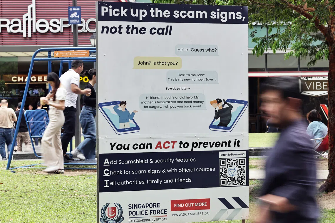 The enhanced penalties for scams and scam-related offences were introduced amid reports that showed Singapore has lost more than $3.4 billion to scams since 2019.