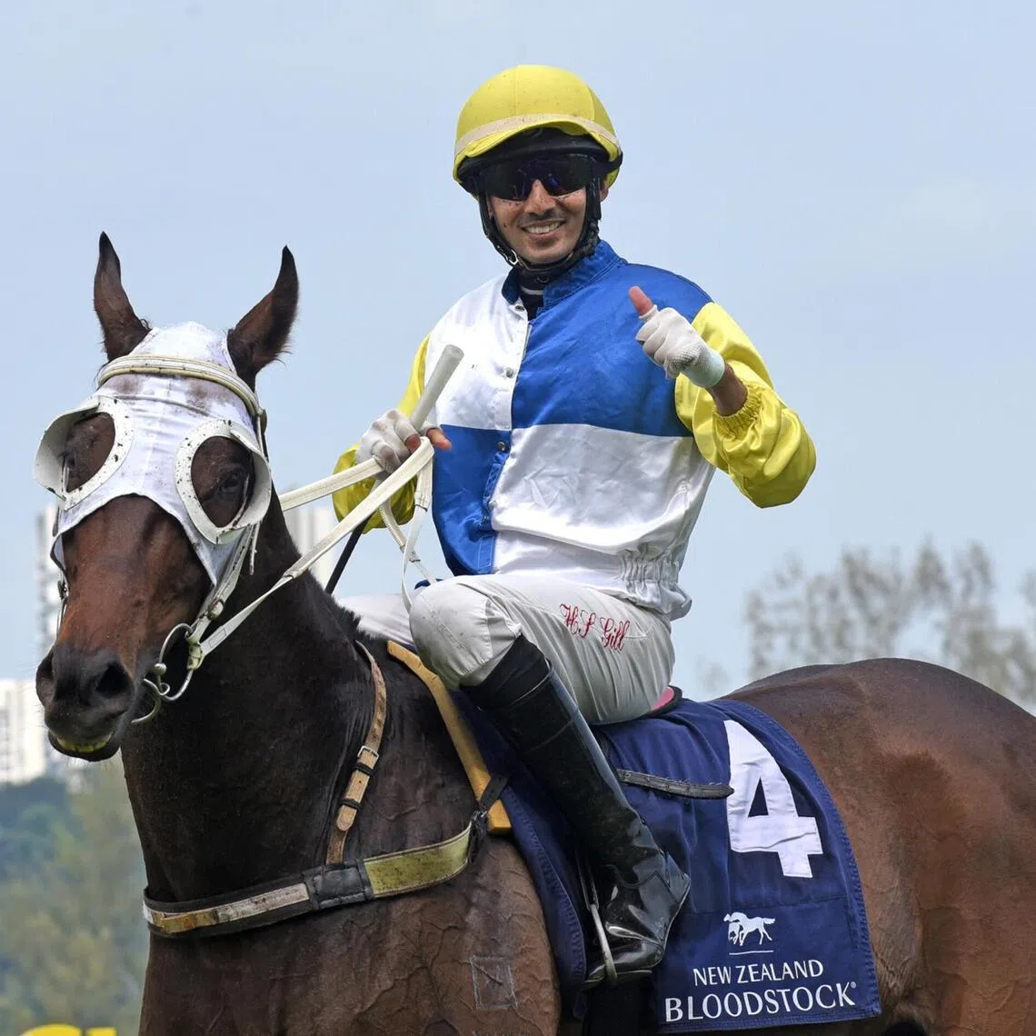 A beaming Harmeet Singh Gill bringing Sir Ruby back to scales after their gutsy win in the NZB Ready To Run Graduate Cup (1,400m) at Sungai Besi on April 5.