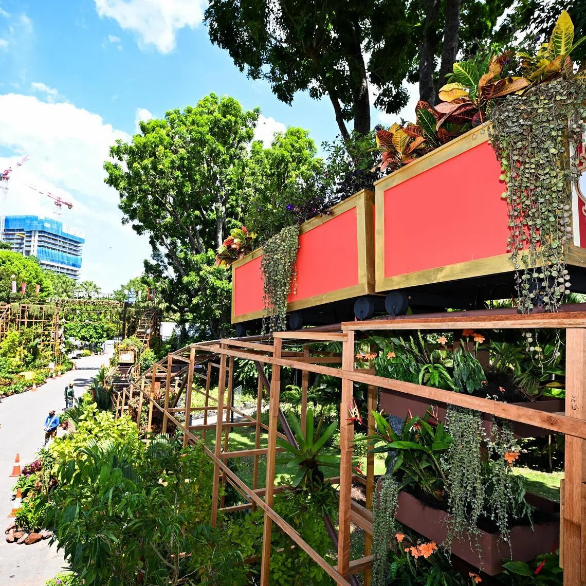 The 8m-high Floral Roller Coaster is the largest non-competitive installation in the history of Singapore Garden Festival to date.