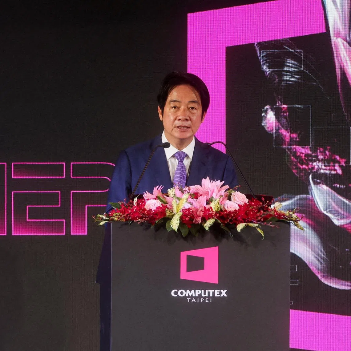 FILE PHOTO: Taiwan President Lai Ching-te speaks as he attends the opening ceremony of the annual Computex trade show in Taipei, Taiwan, June 2, 2026. REUTERS/Tsai Hsin-Han/File Photo