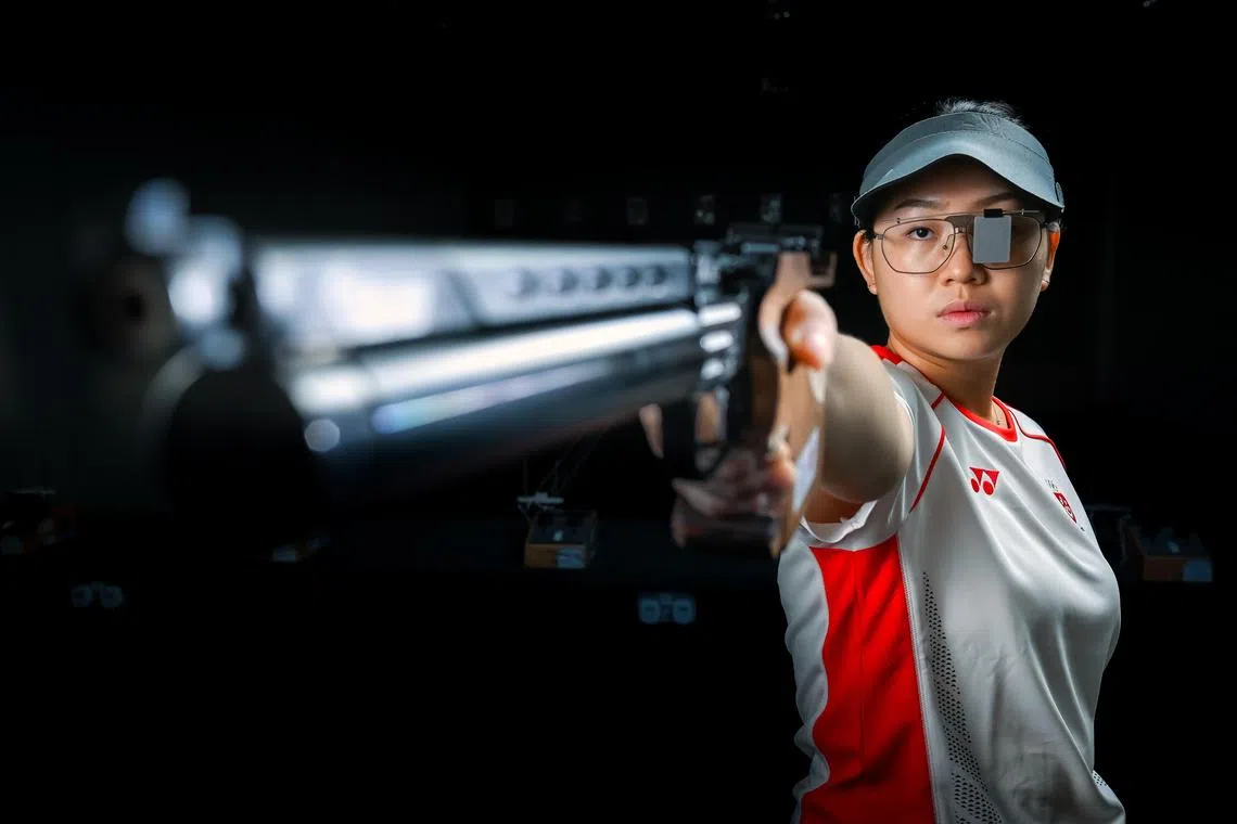 Teh Xiu Hong finishes 12th out of 40 shooters in the women's 25m pistol qualification on Aug 2.