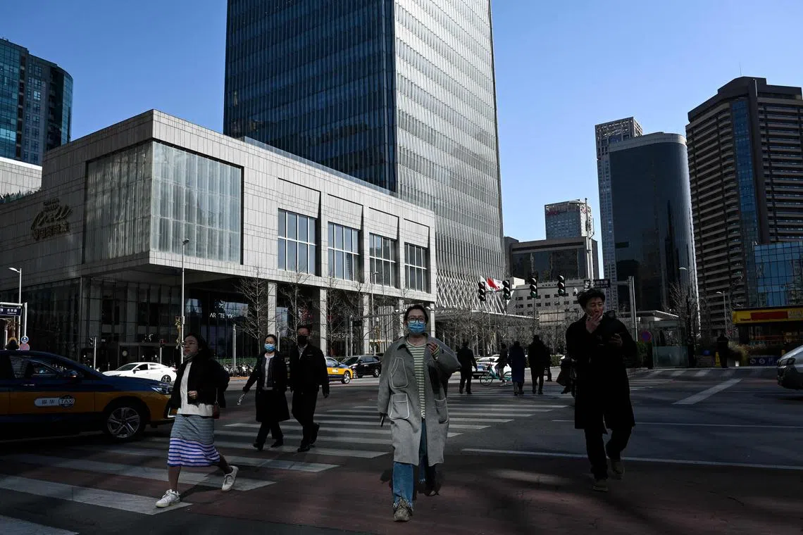 The central business district in Beijing on March 1, 2023.