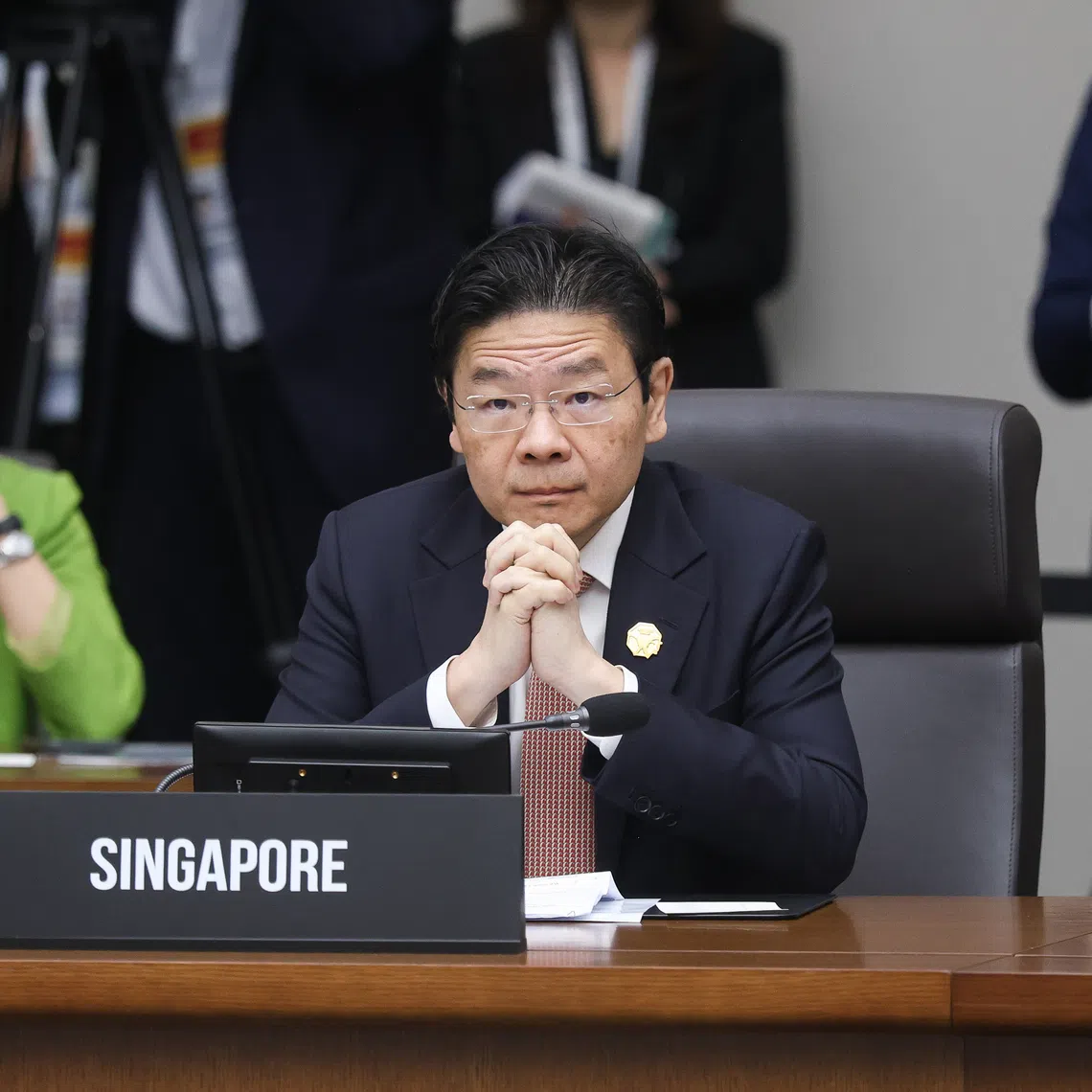 Prime Minister Lawrence Wong at a session of the Apec Economic Leaders’ Meeting in Gyeongju, South Korea, on Oct 31.