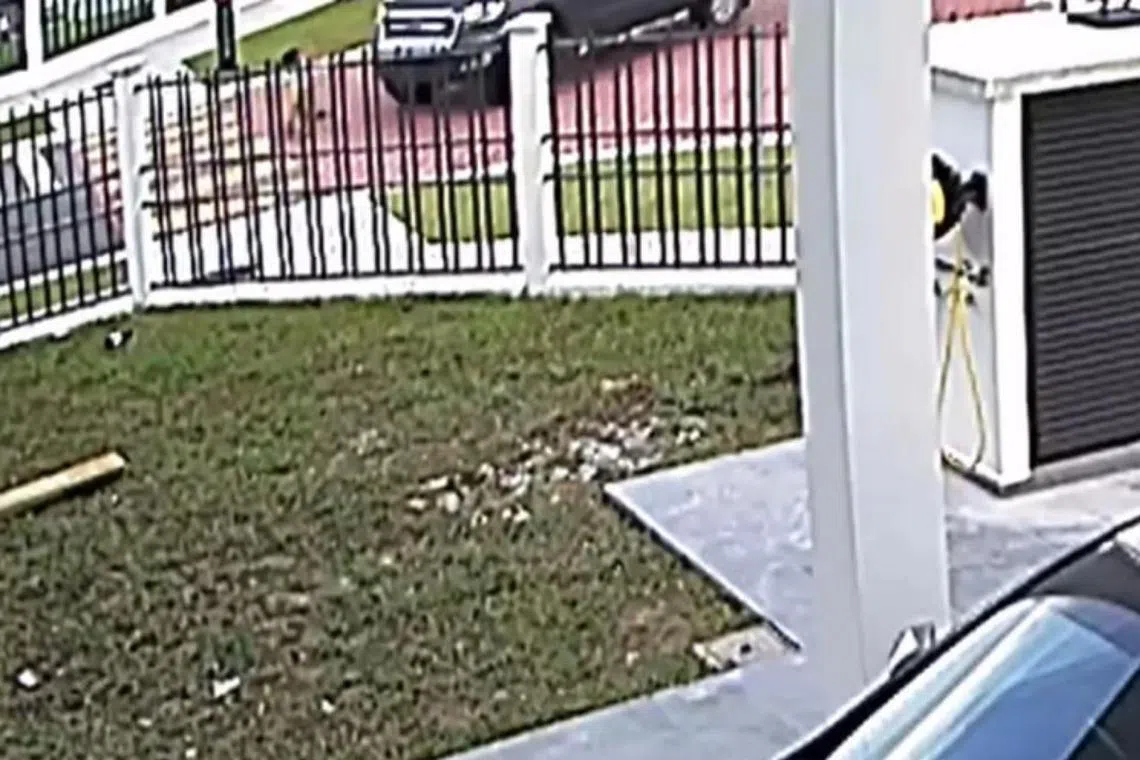 The boy could be seen riding a kick scooter and stopping at an intersection before getting hit by a black pickup truck.