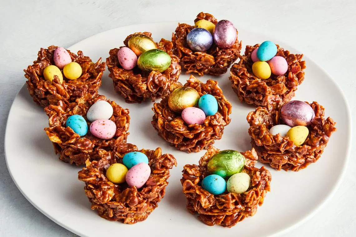 Chocolate Easter Egg Nests. When it comes to decorating these Easter nests, thereÕs just one rule: keep it kitsch.  Food Stylist: Yossy Arefi. (Linda Xiao//The New York Times)