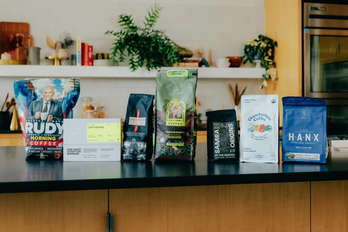 A variety of coffees from celebrity coffee brands in New York.