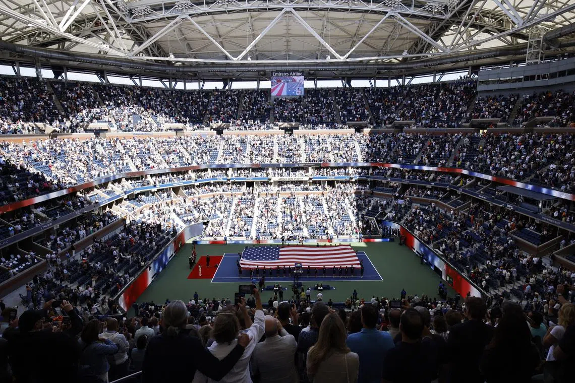 FILE PHOTO: Tennis - U.S. Open - Flushing Meadows, New York, United States - September 8, 2024 General view ahead of the final match between Italy's Jannik Sinner and Taylor Fritz of the U.S. REUTERS/Eduardo Munoz/File Photo