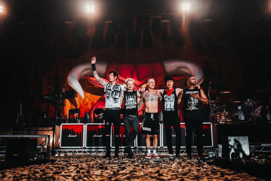 Sum 41 announced the cancellation of upcoming shows in Singapore, Japan, South Korea and Thailand due to "a family emergency".