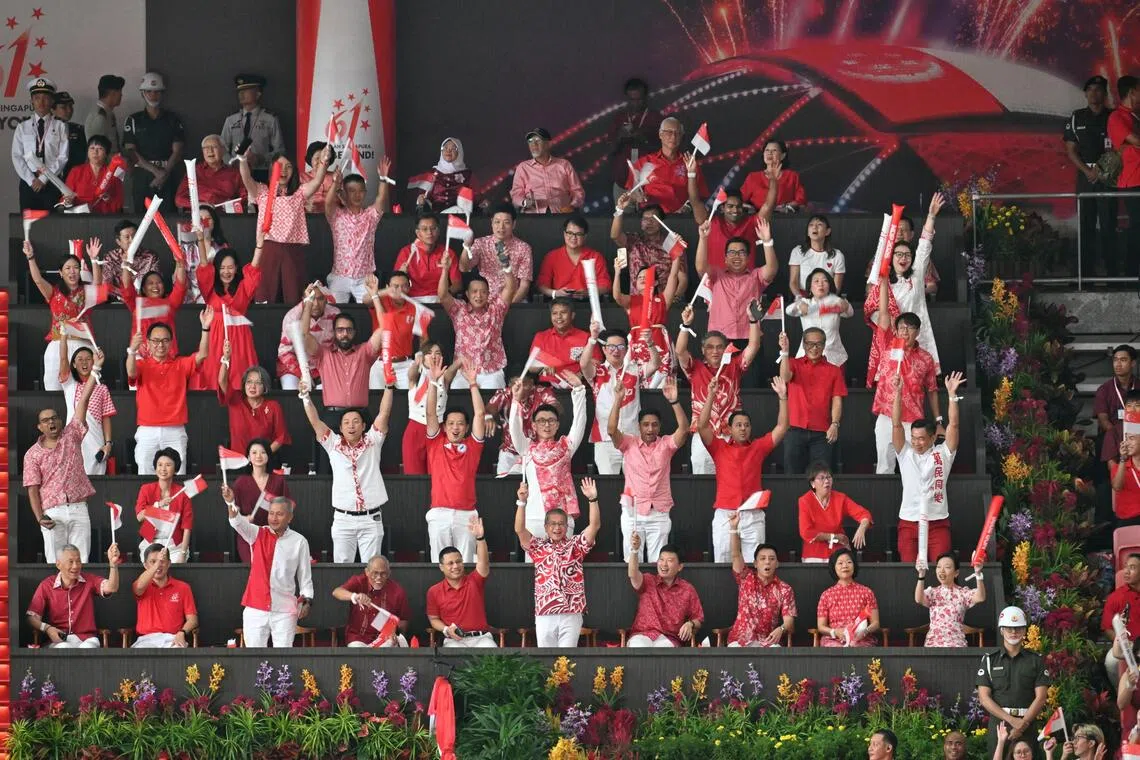 VIP stand.

/Singapore celebrating its 61st National Day, themed ?Go Beyond!?, at the National Stadium on Aug 9, 2026.