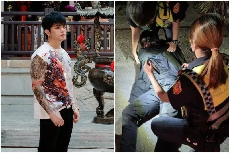 Singaporean singer Willis Loye (left) chased the suspect down three streets and a busy road junction for more than 15 minutes before subduing him.