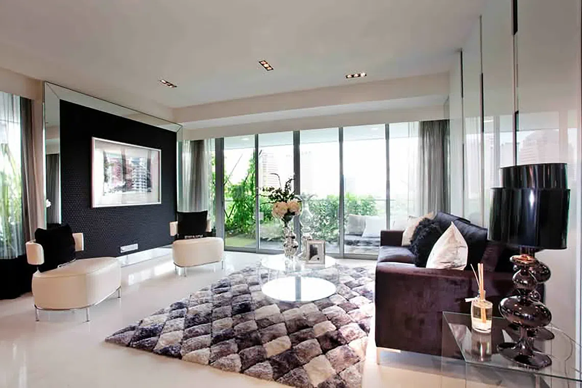 A room of the 20th floor unit at Paterson Suites, with a guide price of $5.18 million.