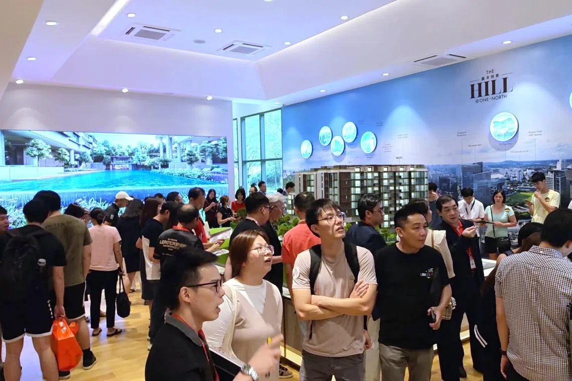 At the launch of The Hill @ One-North, 43 units were sold at an average price of $2,595 per sq ft.