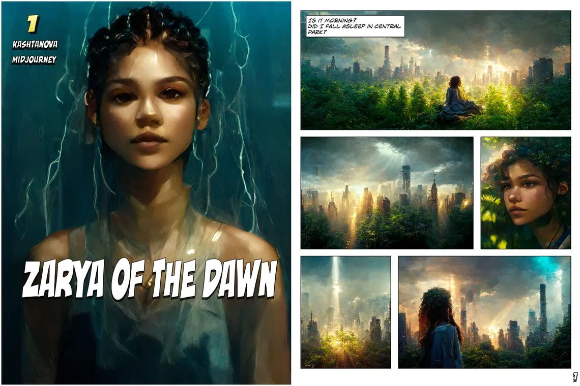 “Zarya of the Dawn” author Kristina Kashtanova is entitled to a copyright for the parts of the book she wrote and arranged, but not for images she made using Midjourney. 