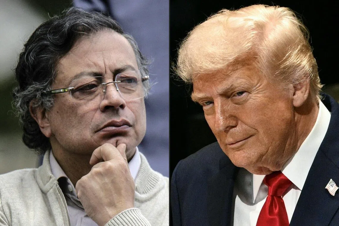 Colombia's President Gustavo Petro (left) and US President Donald Trump (right) have sparred openly over migrant deportations, the war on drugs and the Gaza conflict.