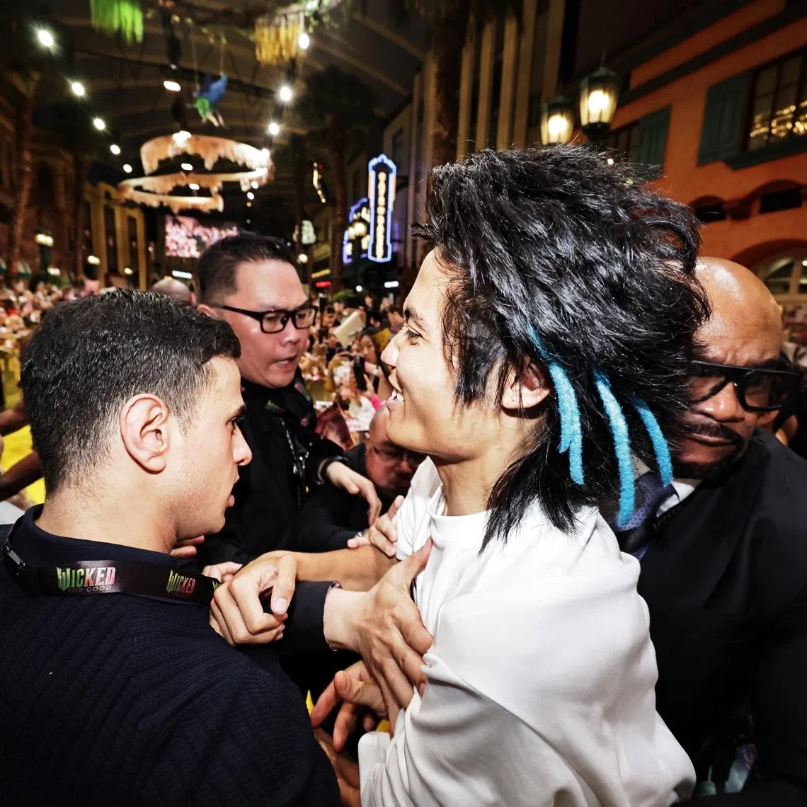 Australian national Johnson Wen jumped the barricade at a fan meet with the cast of Wicked: For Good on Nov 13, and was promptly caught by security.
