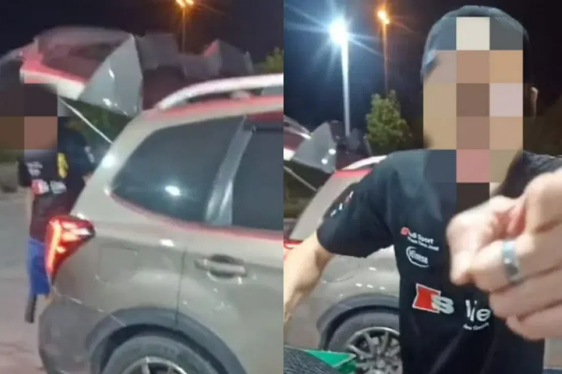 A video capturing an argument between the delivery rider and the two suspects has been widely shared on social media.