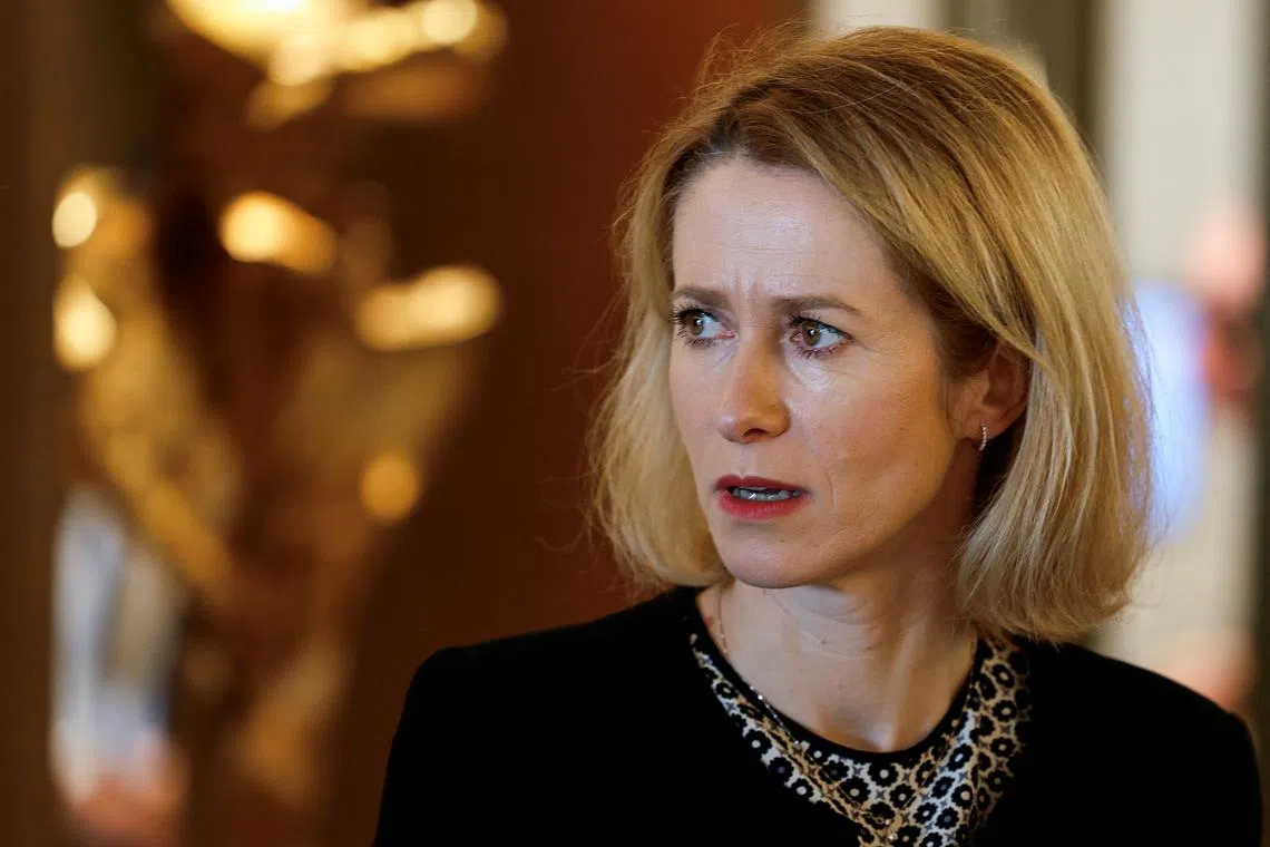 FILE PHOTO: EU High Representative for Foreign Affairs and Security Policy Kaja Kallas looks on, during her visit to attend a meeting on Syria, following the recent ousting of president Bashar al-Assad, in Riyadh, Saudi Arabia, January 12, 2025. REUTERS/Hamad I Mohammed/File Photo