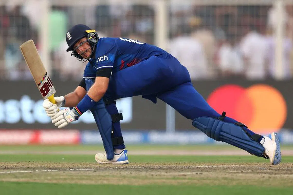 FILE PHOTO: Cricket - ICC Cricket World Cup 2023 - England v Pakistan - Eden Gardens, Kolkata, India - November 11, 2023 England's Joe Root in action REUTERS/Andrew Boyers/File Photo