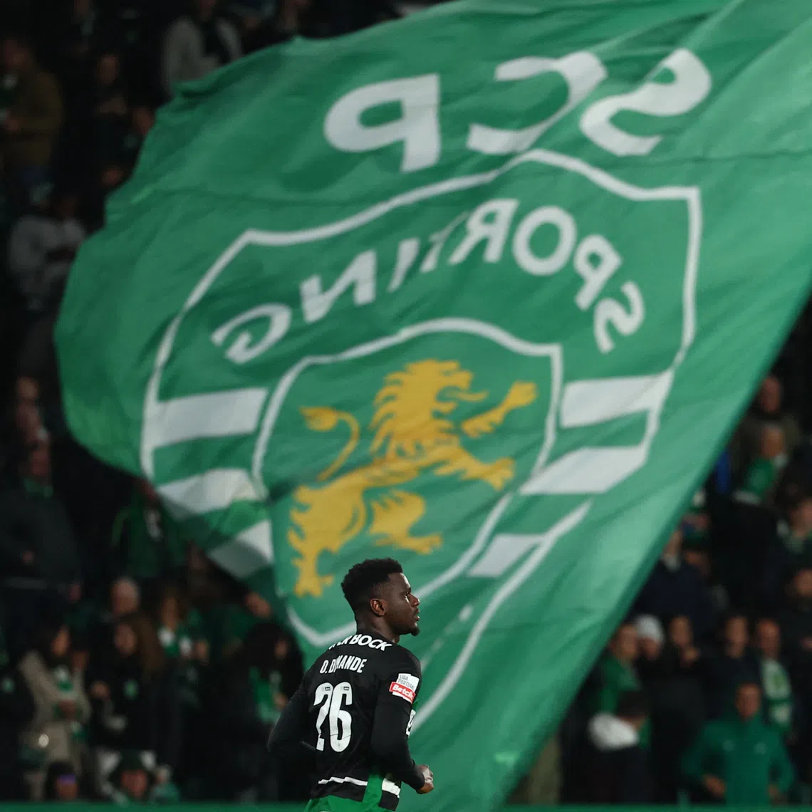 FILE PHOTO: Soccer Football - Primeira Liga - Sporting CP v Farense - Estadio Jose Alvalade, Lisbon, Portugal - February 2, 2025 Sporting CP's Ousmane Diomande celebrates scoring their second goal REUTERS/Pedro Nunes/ File Photo