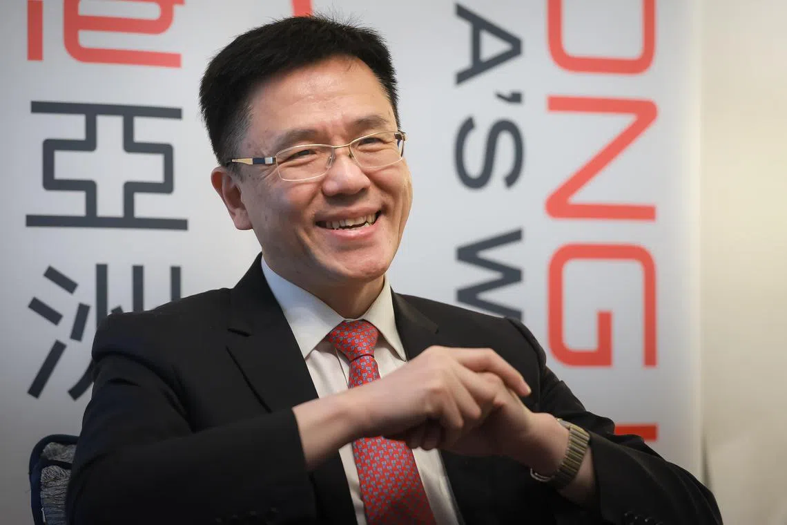 Hong Kong’s Secretary for Innovation, Technology and Industry Professor Sun Dong at an interview with The Straits Times at Fullerton Hotel, May 24, 2023.