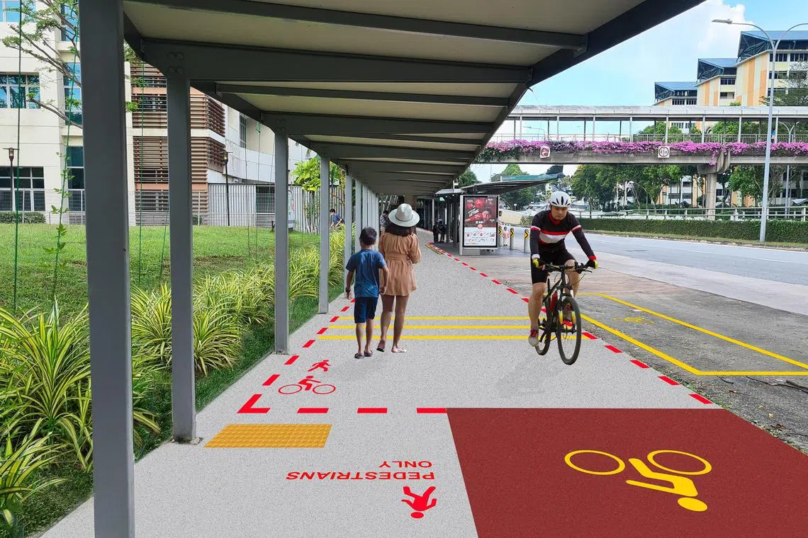 An artist’s impression of the new cycling and shared paths in Queenstown. 