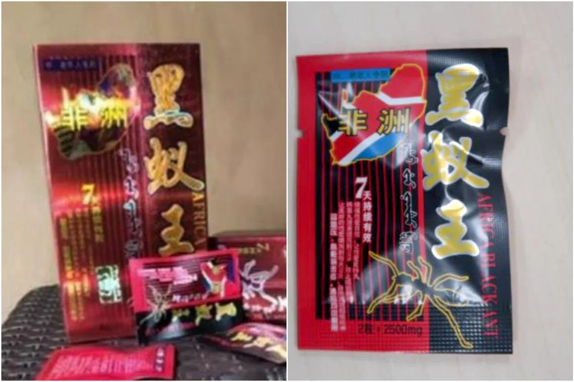 Products seized include packets of African Black Ant, which were previously found to contain ingredients such as sildenafil.