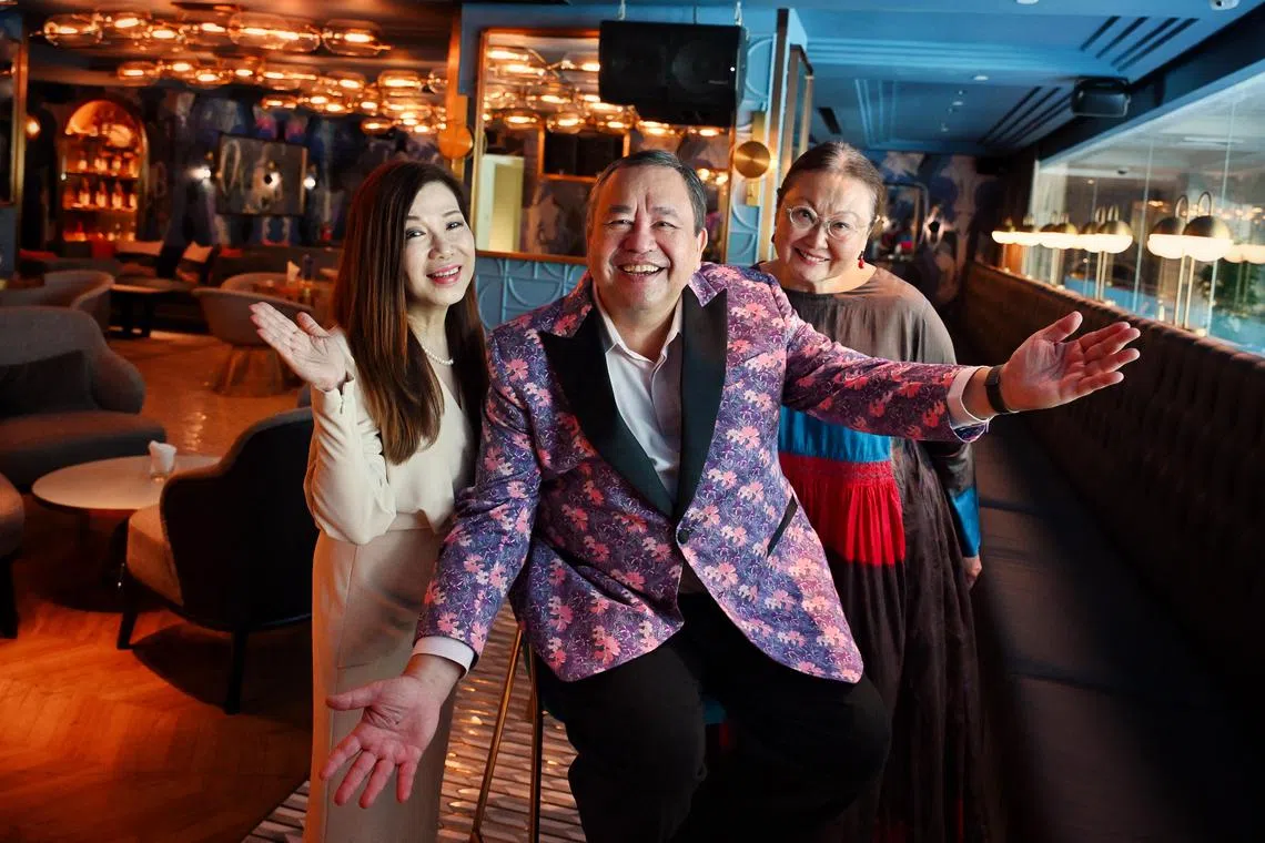 ST20250210_202557300637 Kua Chee Siong/ edjasso/

Profiles of JASSO executive director and musician Jeremy Monteiro (centre) and two donors, lawyer Susan Peh (left) and Dr Mary Ann Tsao (right), chairman and founding director of Tsao Foundation at the PARKROYAL on Beach Road, on Feb 10, 2025. 

The Jazz Association Singapore Orchestra (JASSO)'s Pinnacle Concert 2025 will feature original music specially commissioned by its donors.