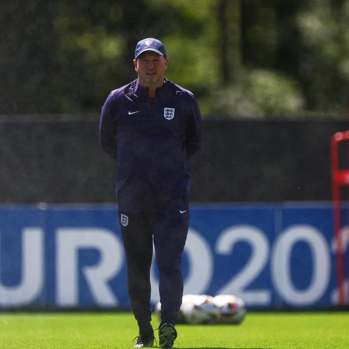 FILE PHOTO: Soccer Football - Euro 2024 - Final - England Training - Blankenhain, Germany - July 13, 2024 England assistant manager Steve Holland during training REUTERS/Lee Smith/File Photo