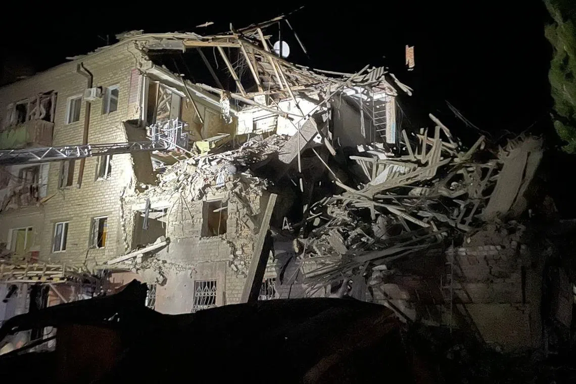 Governor of Ukraine's Donetsk region, Mr Vadym Filashkin, said one person died and three were injured in Sloviansk, and posted pictures online showing buildings reduced to rubble.