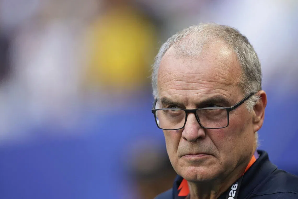Soccer Football - FIFA World Cup 2026 - Group H -  Uruguay v Cape Verde - Miami Stadium, Miami Gardens, Florida, U.S. - June 21, 2026 Uruguay coach Marcelo Bielsa looks on REUTERS/Amanda Perobelli