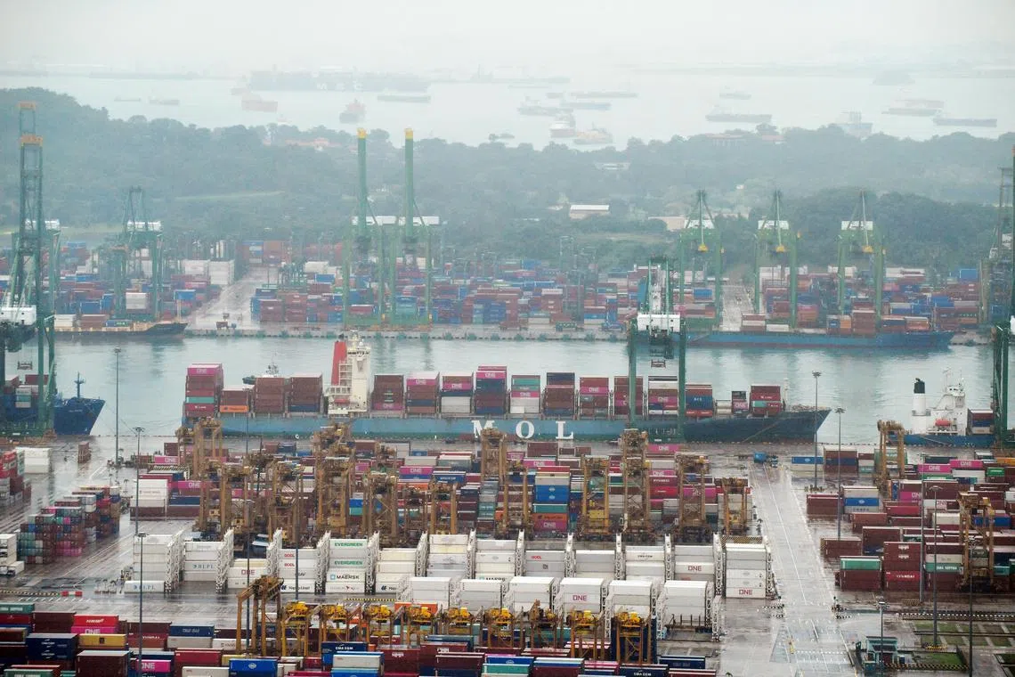 The SCDF said that upon arrival at Keppel Terminal, the trailer was seen at the edge of a shipping berth and the prime mover had fallen into the sea. 