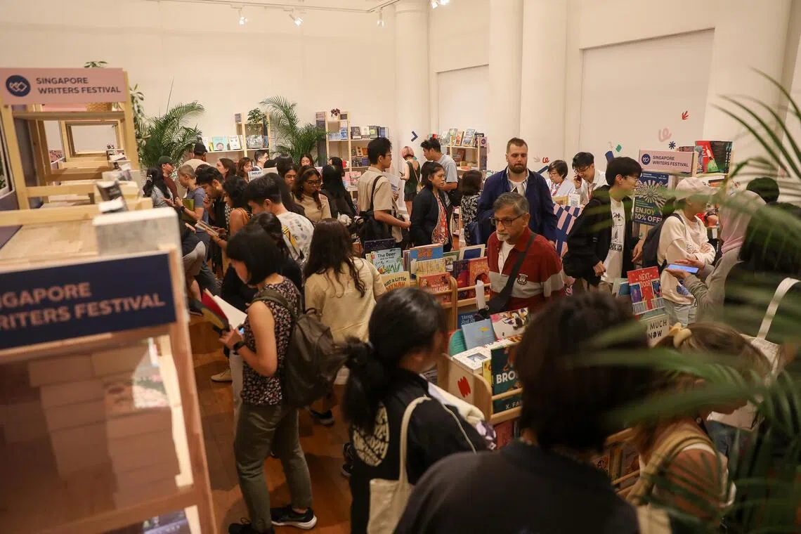The packed Singapore Writers Festival bookstore at The Arts House.
