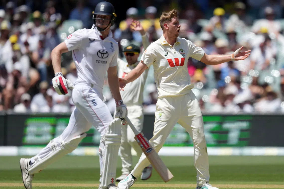Cricket - The Ashes - Australia v England - Third Test - Adelaide Oval, Adelaide, Australia - December 20, 2025 Australia's Cameron Green appeals unsuccessfully for the wicket of England's Zak Crawley REUTERS/Asanka Brendon Ratnayake