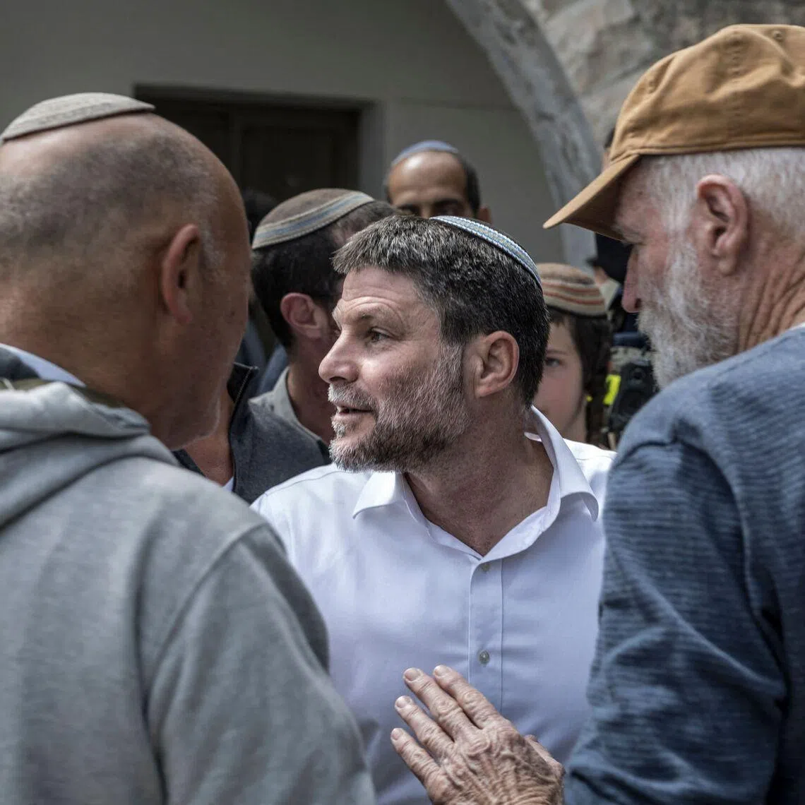 Israel's far-right Finance Minister Bezalel Smotrich (centre) called the arrest warrants against Israeli officials “a declaration of war” by the Palestinian Authority.