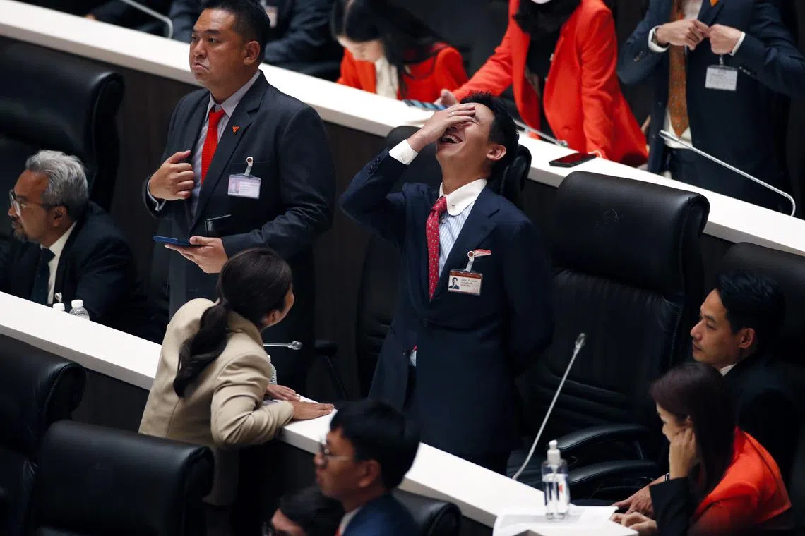 Move Forward Party leader Pita Limjaroenrat was 51 votes shy of the required threshold of 375.