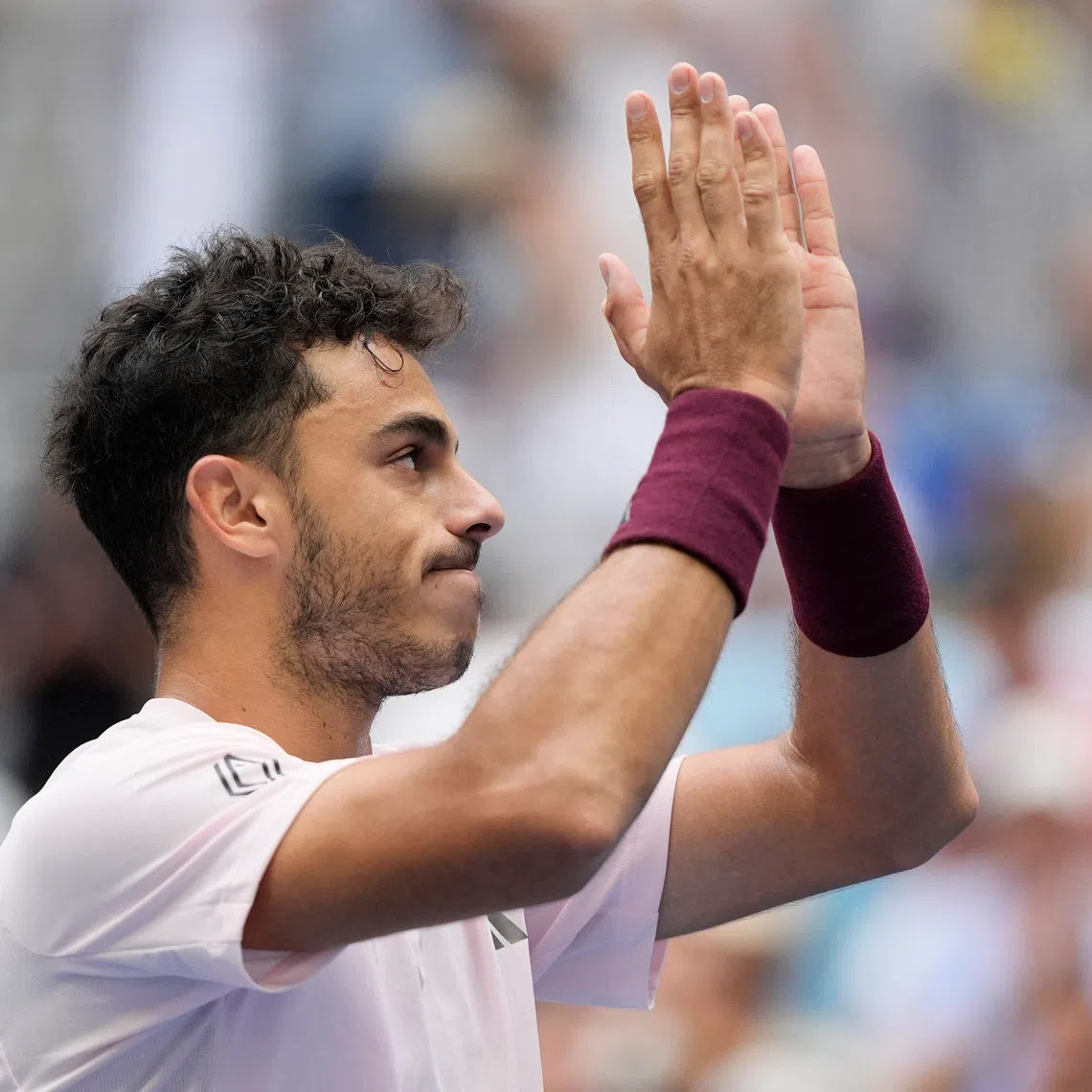 Tennis - U.S. Open - Flushing Meadows, New York, United States - September 5, 2026 Argentina's Francisco Cerundolo celebrates winning his third round match against Taylor Fritz of the U.S. REUTERS/Eduardo Munoz